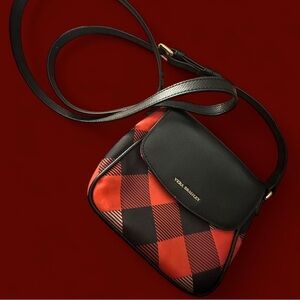 Vera Bradley Red and Black Crossbody Bag with Buffalo Plaid